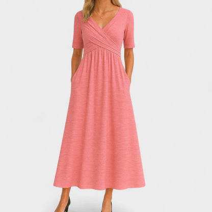 Jessica | Womens V Neck Short Sleeve Maxi Dress