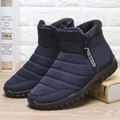 Mens Ankle Boots Leather Winter Boots Brown