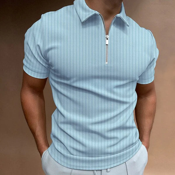 Men's Muscle Fit Polo Shirt Zip Front