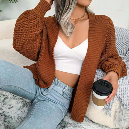Women's Knit Cardigan Long Sleeve Open Front Cozy Sweater