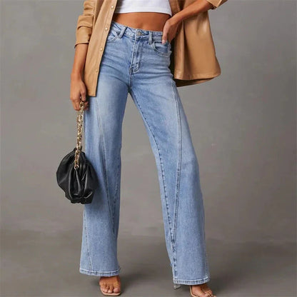 Women's High Waist Wide Leg Jeans Comfortable Fit - 
Fashinoza