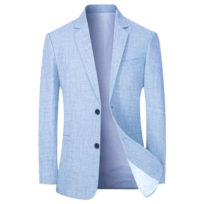 Men's Wool Blazer Navy Blue - Fashinoza