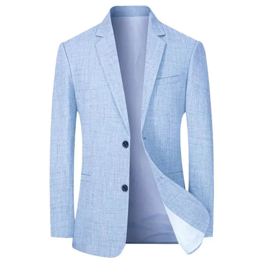Men's Wool Blazer Navy Blue - Fashinoza