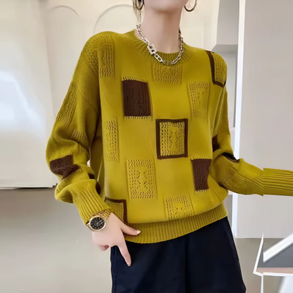 Women's Patchwork Crewneck Sweater