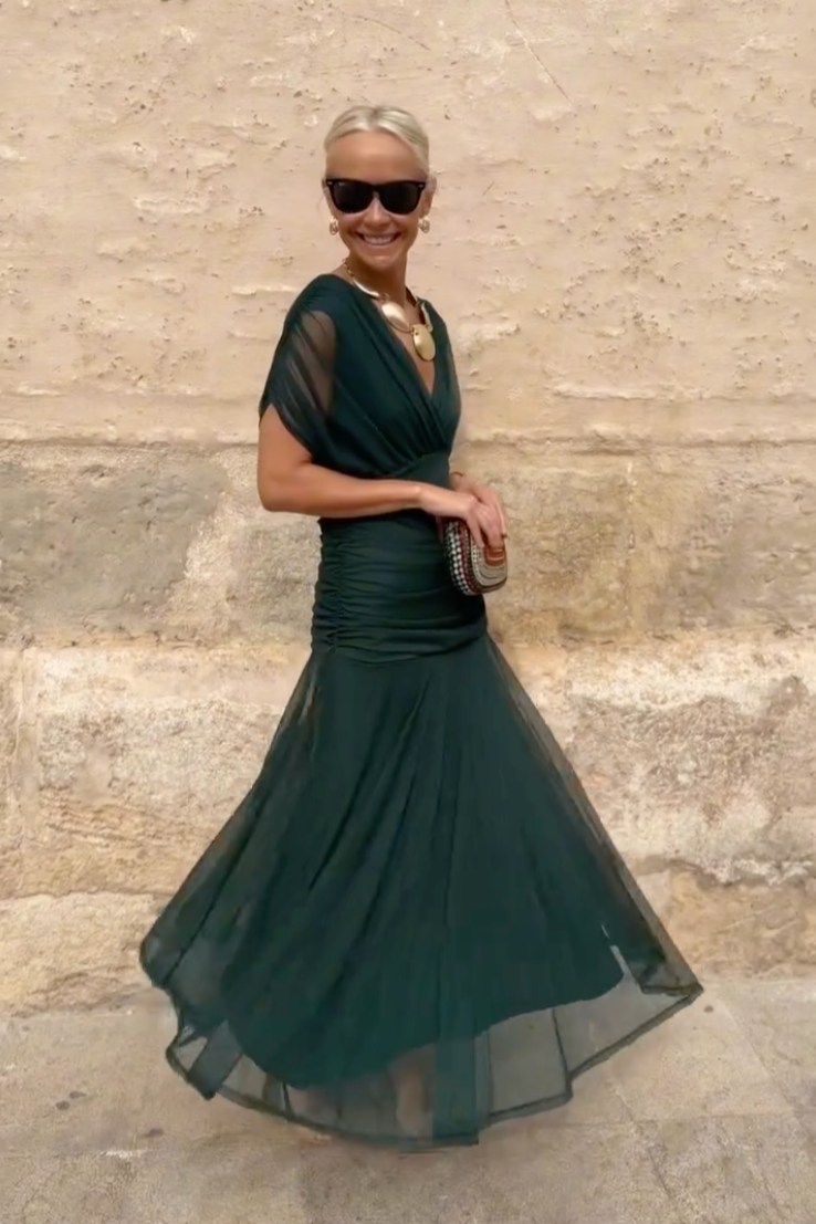 Women's Maxi Dress V-Neck Flowy Design