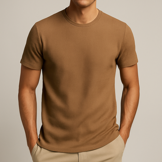 Men's Short Sleeve Textured T-Shirt - Fashinoza