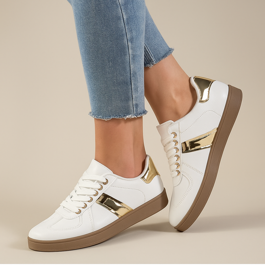 Women's Low- Lace-Up Sneakers - 
Fashinoza