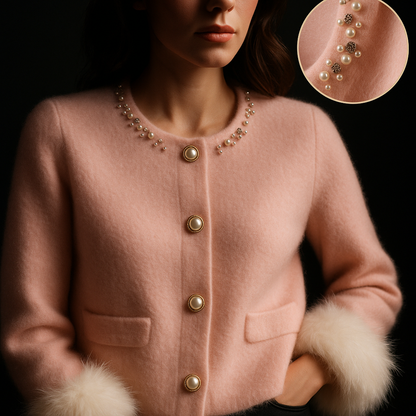 Embellished Button Knit Cardigan