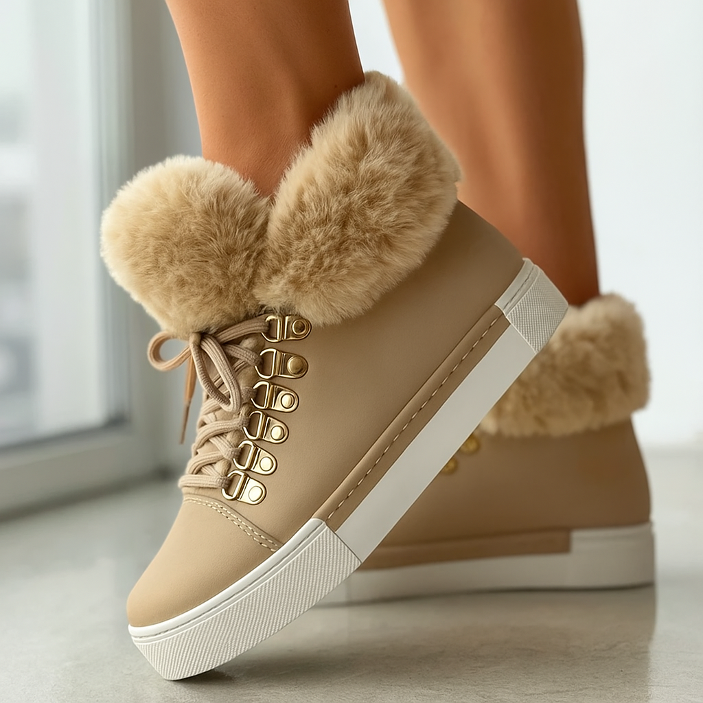 Women's Fuzzy Ankle Boots - 
Fashinoza