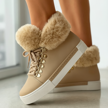 Women's Fuzzy Ankle Boots - 
Fashinoza