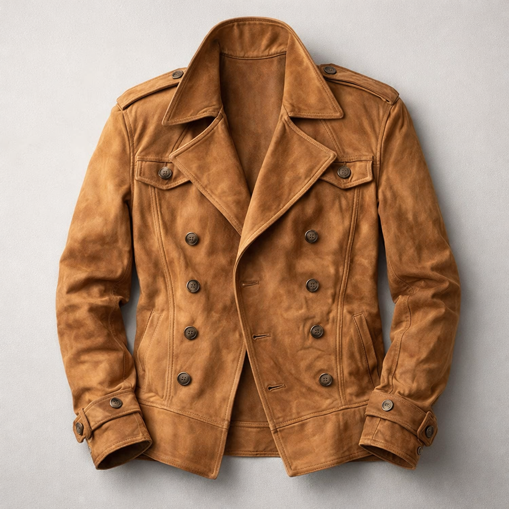 Douglas Men's Suede Trench Coat - 
Fashinoza