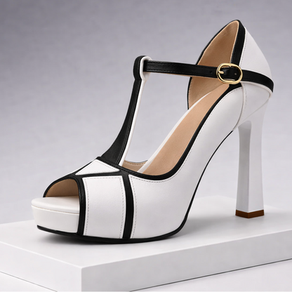 Women's Peep Toe High Heel Pumps - 
Fashinoza