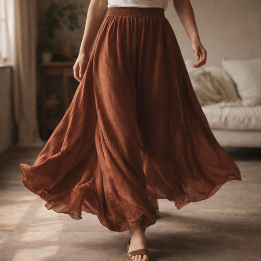 Calista Women's A-Line Linen Skirt - 
Fashinoza