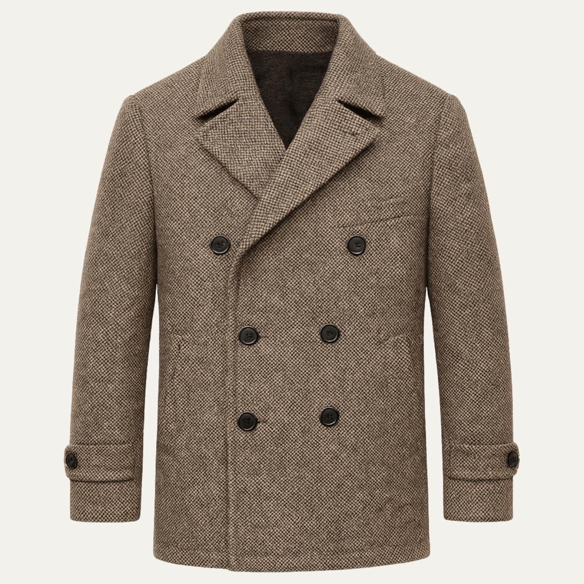 Men's Wool Herringbone Blazer Brown - Fashinoza
