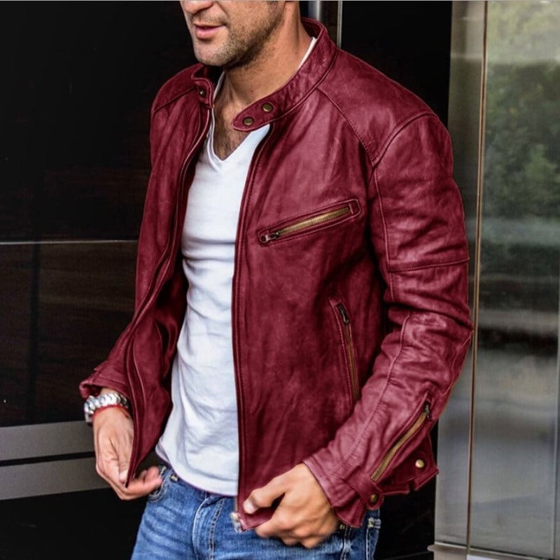 Men's Leather Jacket Waterproof