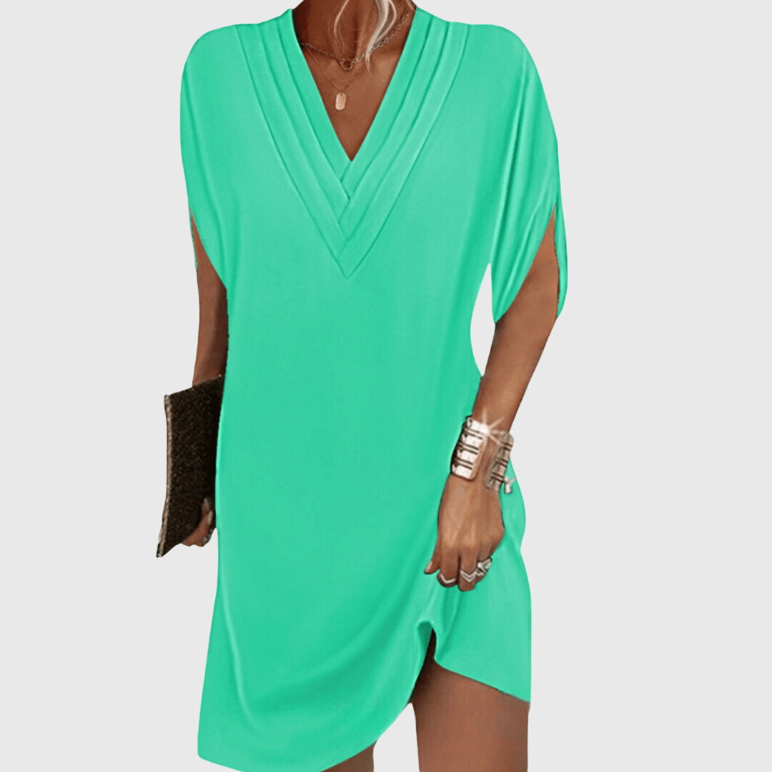 Kimberly | Womens V Neck Loose Mini Dress