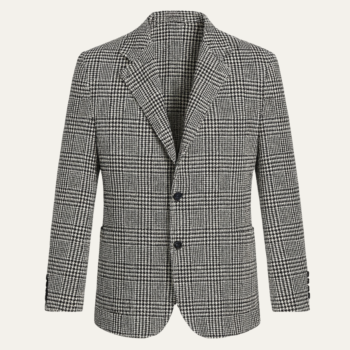 Men's Houndstooth Blazer Slim Fit Checked Navy - Fashinoza