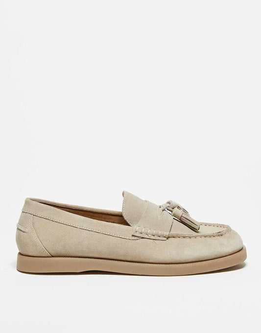 Men's Suede Loafers Tassel Detail Brown - Fashinoza