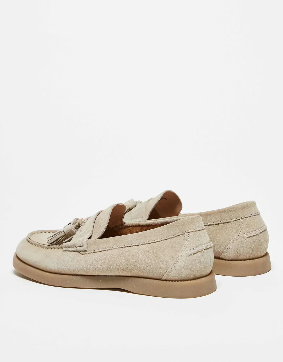 Men's Suede Loafers Tassel Detail Brown