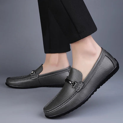 Men's Slip-On Loafers Formal Leather Black