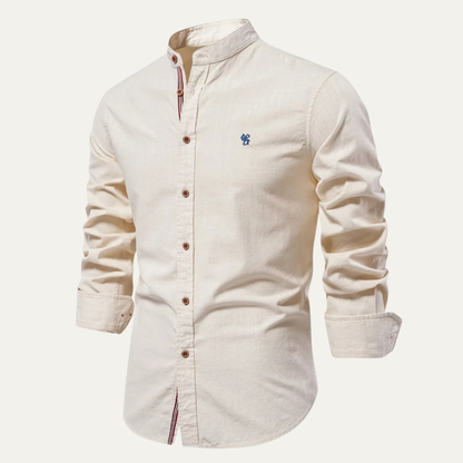 Pisa Marina Men's Cotton Linen Dress Shirt