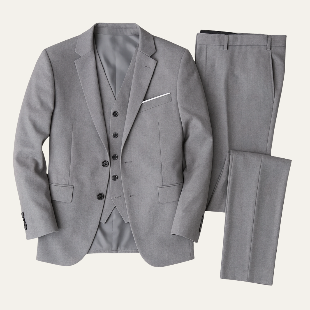 Men's 3 Piece Slim Fit Suit Blazer Waistcoat Trousers - Fashinoza