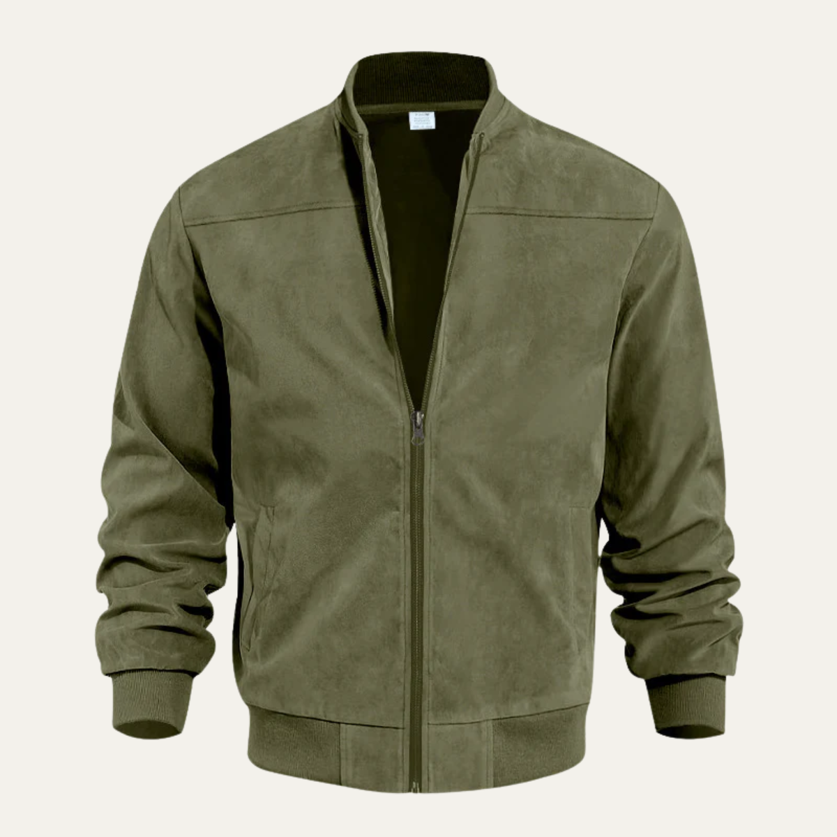 Men's Suede Bomber Jacket Vintage Style - Fashinoza
