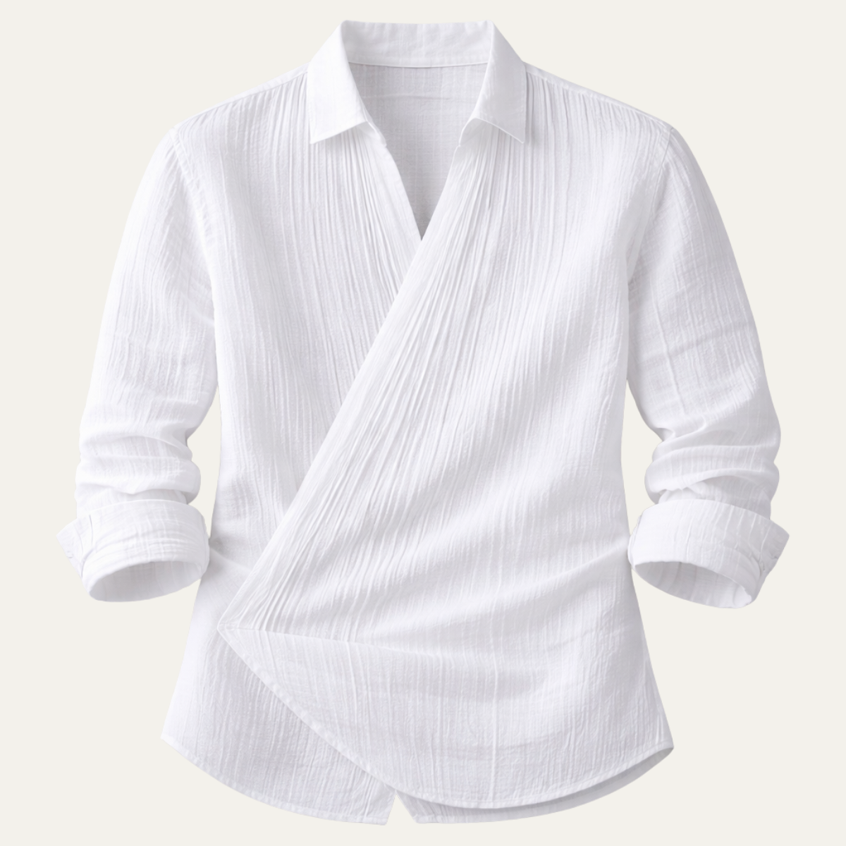 Men's Slim Fit Dress Shirt White Cotton - Fashinoza