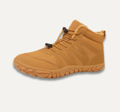 Unisex High Top Waterproof Hiking Boots Fleece Lined Non-Slip Rubber Sole Outdoor Shoes