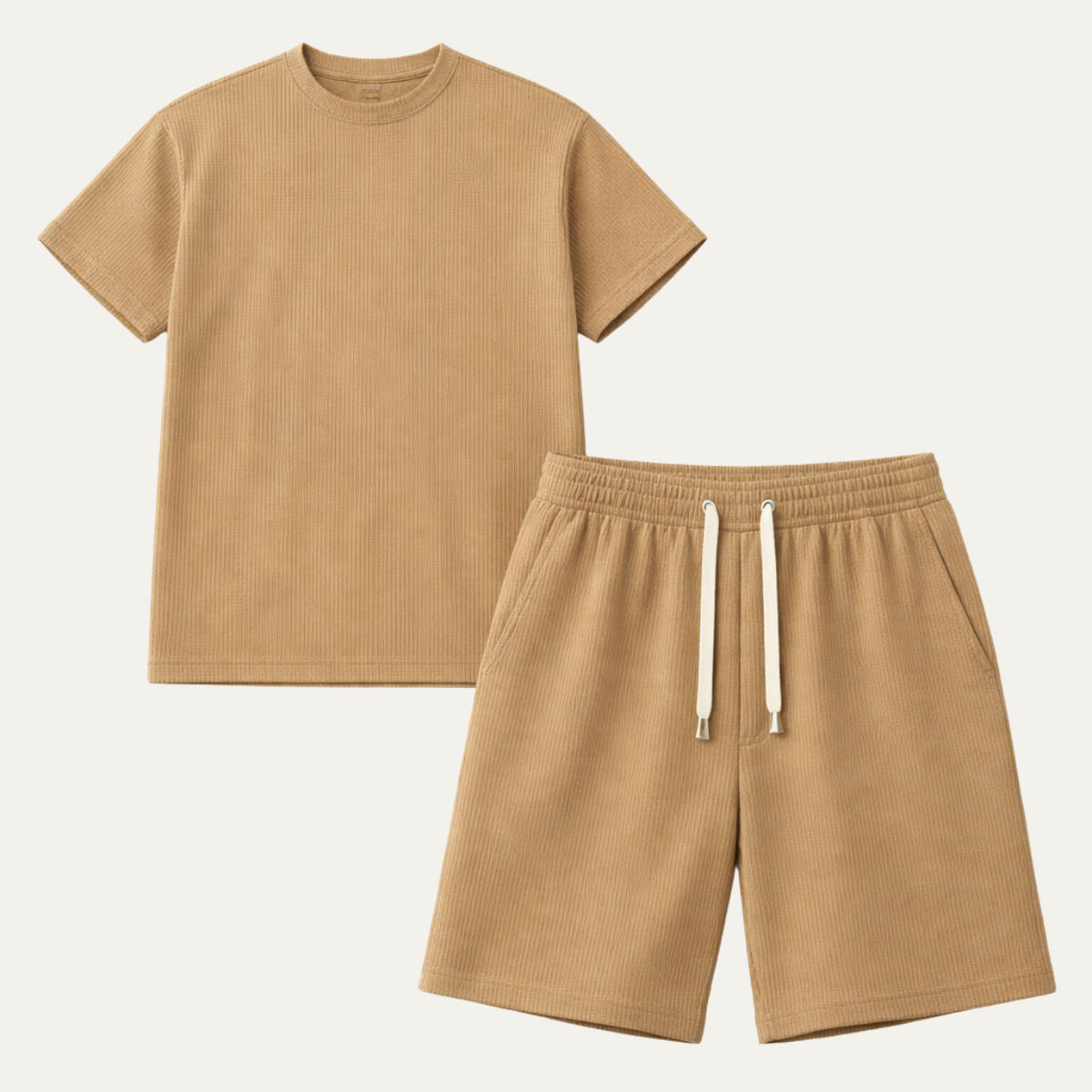 Men's Summer Jacquard T Shirt And Shorts Set - Fashinoza