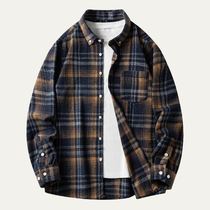 Men's Plaid Flannel Shirt Casual - Fashinoza