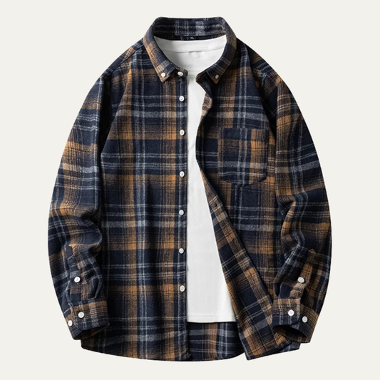 Men's Plaid Flannel Shirt Casual - Fashinoza
