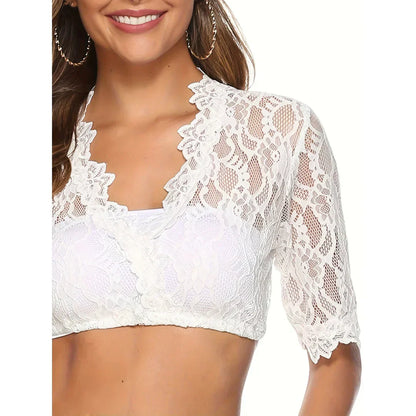 Women's Textured Cropped Blouse Elegant