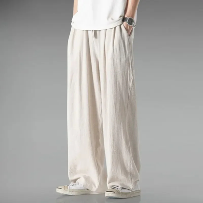Men's Loose Fit Cotton Linen Pants