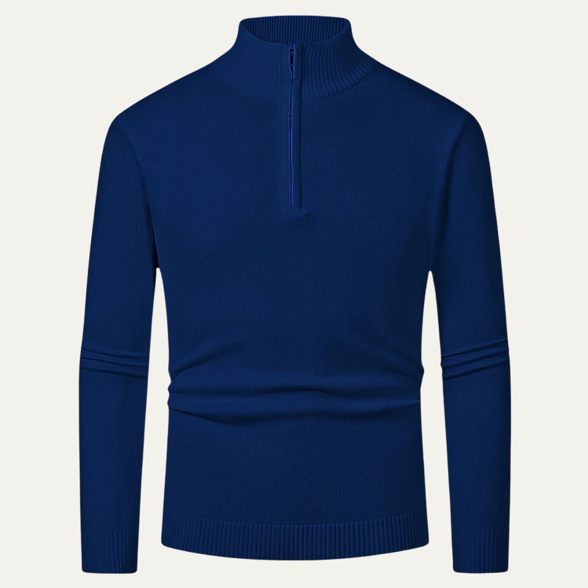 Men's Wool Turtleneck Sweater Zip Knit