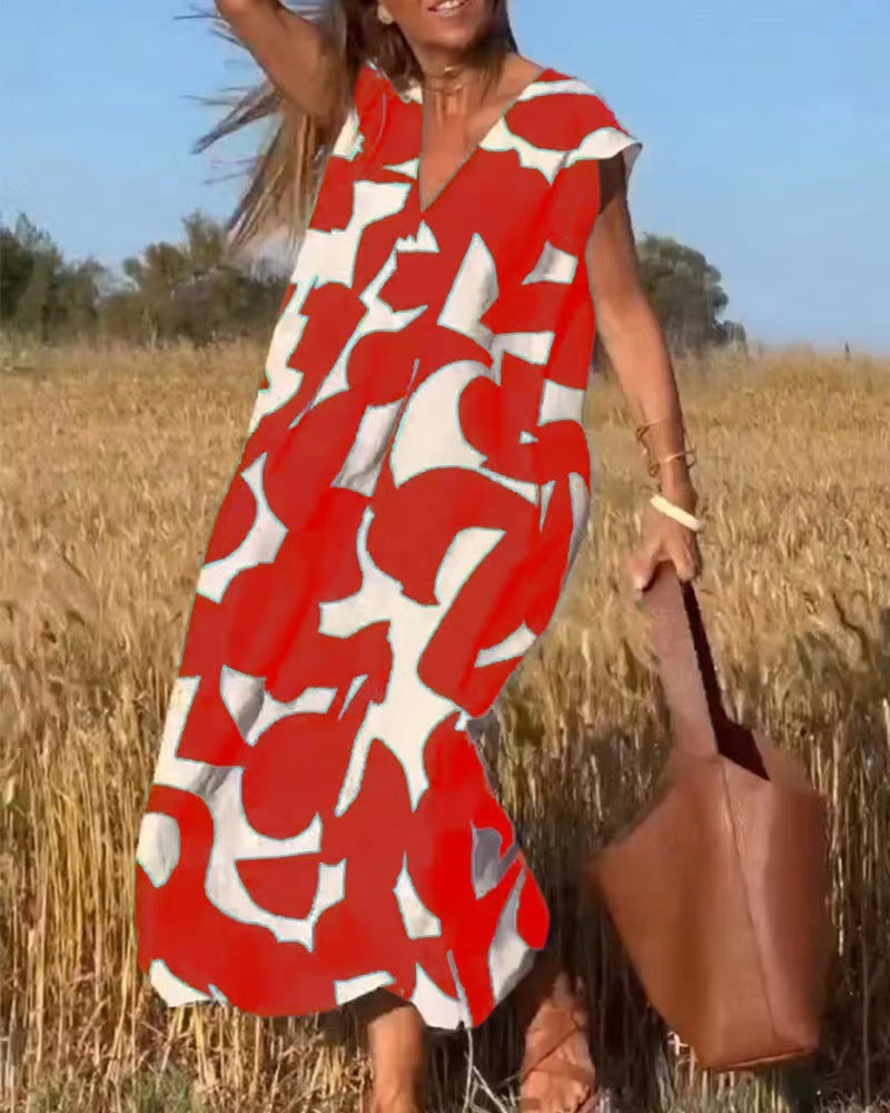 Women's Abstract Lace Maxi Dress