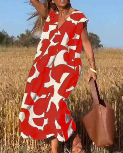 Women's Abstract Lace Maxi Dress