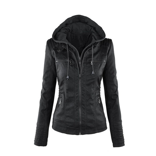 Women's Leather Summer Jacket Lightweight Brown - Fashinoza