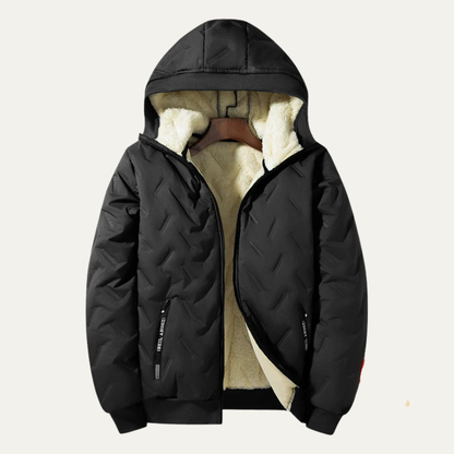 Men's Thermal Fleece Windproof Hooded Jacket - Fashinoza