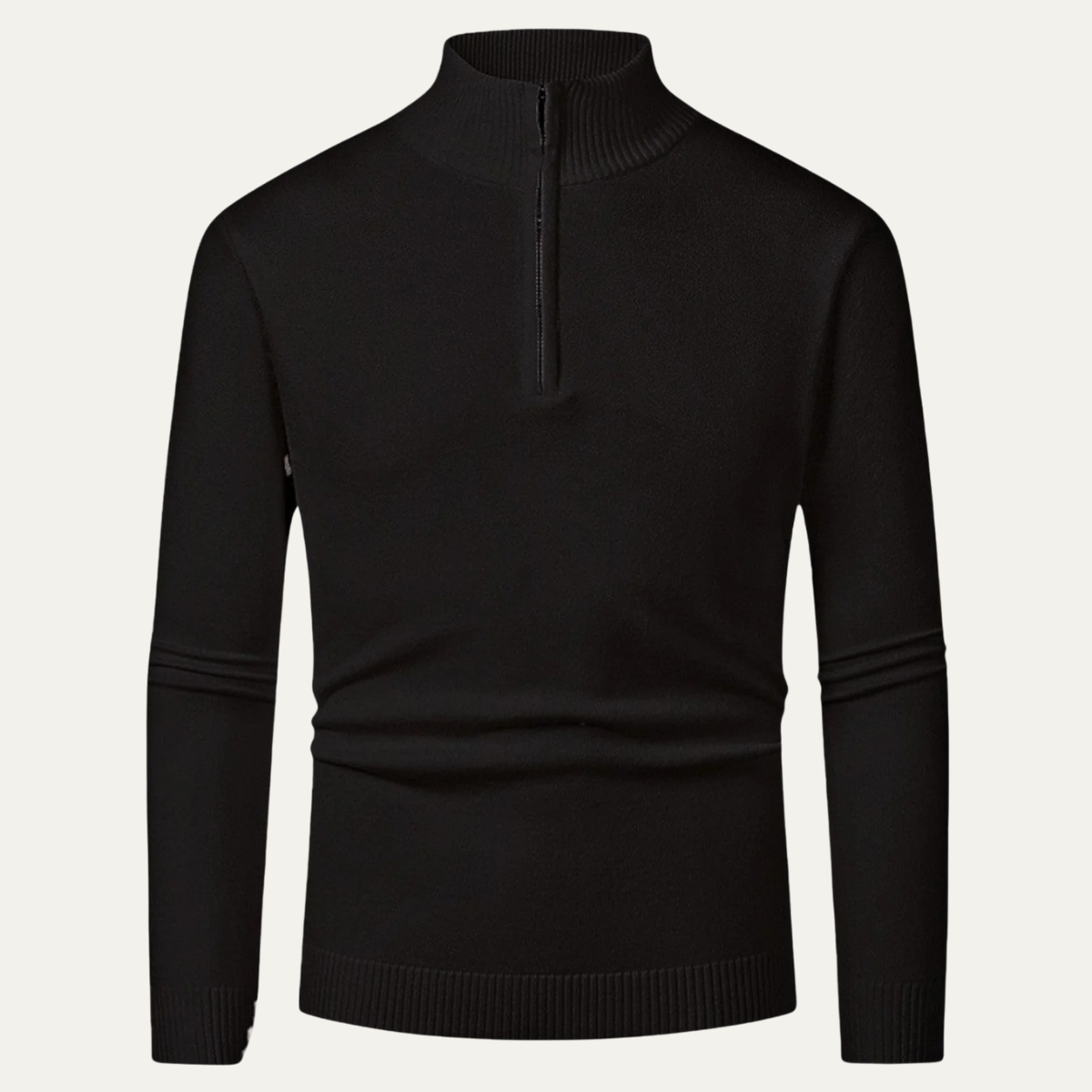 Men's Wool Turtleneck Sweater Zip Knit - Fashinoza