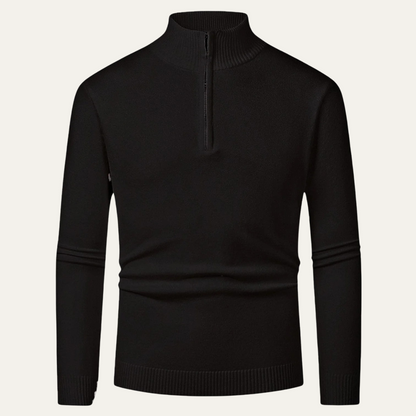 Men's Wool Turtleneck Sweater Zip Knit - Fashinoza