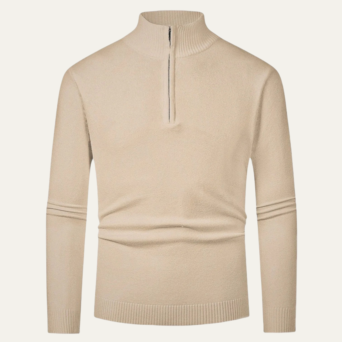Men's Wool Turtleneck Sweater Zip Knit