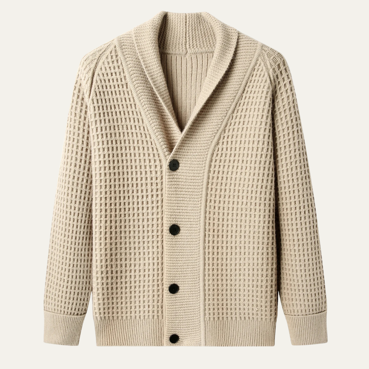Hebrides Men's Chunky Knit Cardigan Shawl Collar - Fashinoza