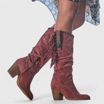 Women's Mid Calf Fringe Boots