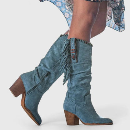 Women's Mid Calf Fringe Boots