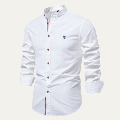 Pisa Marina Men's Cotton Linen Dress Shirt