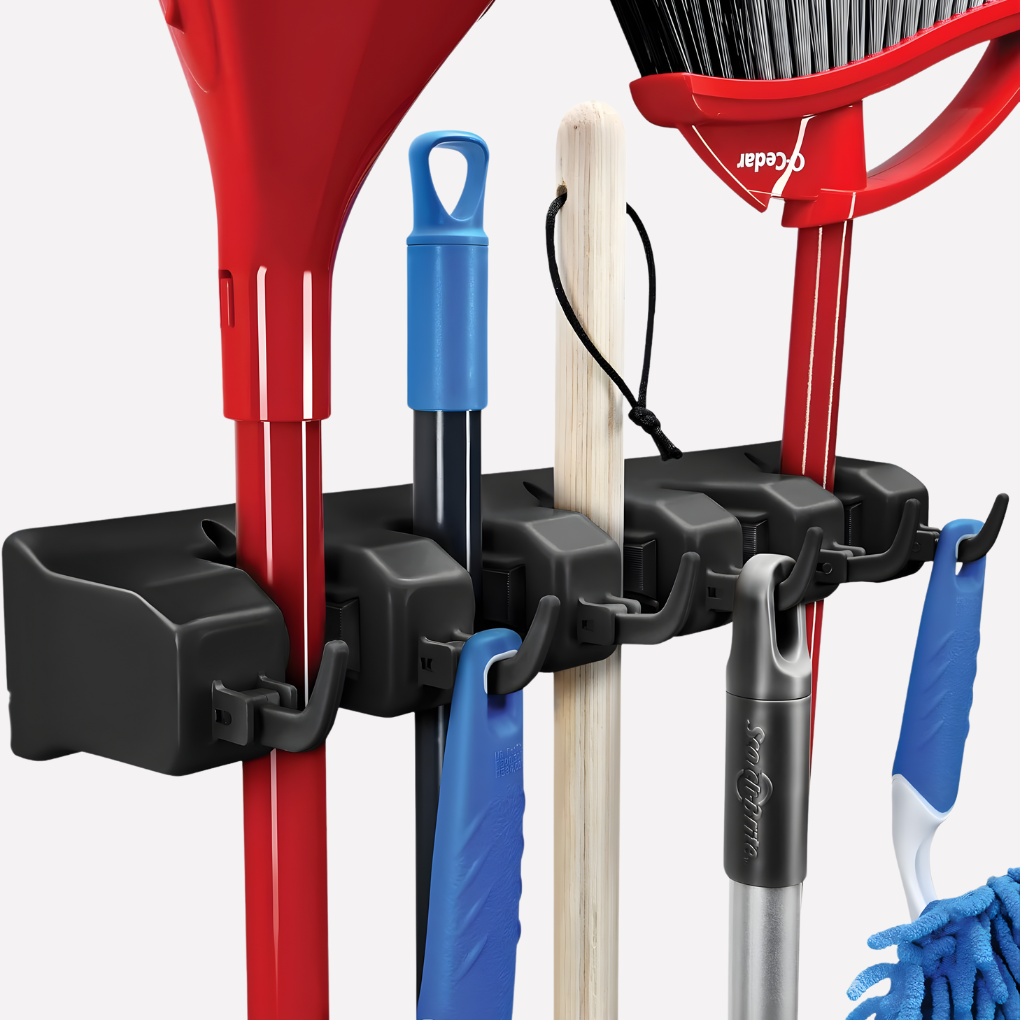Wall Mount Broom Holder Storage Organizer - Fashinoza