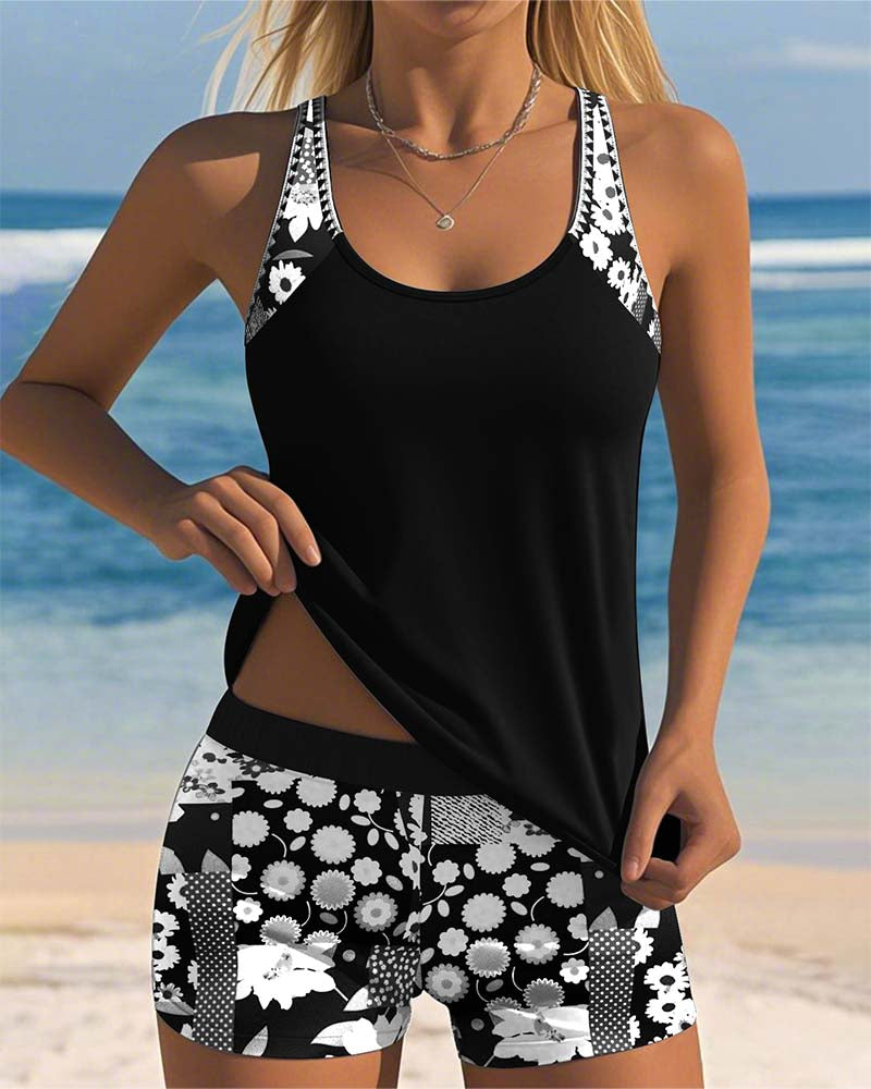 Women's Floral Two-Piece Swimsuit Comfortable Fit