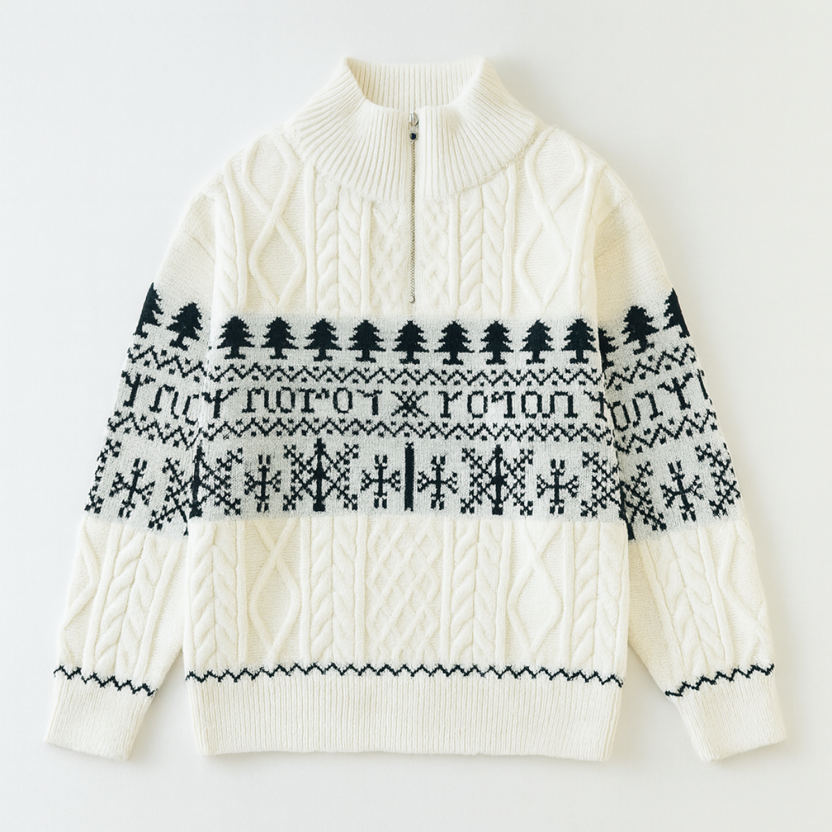 Men's Nordic Pattern Knitted Jacket - Fashinoza