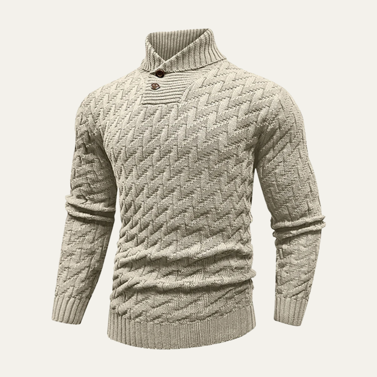 Men's Wool Knitted Sweater Textured Wool Winter Grey